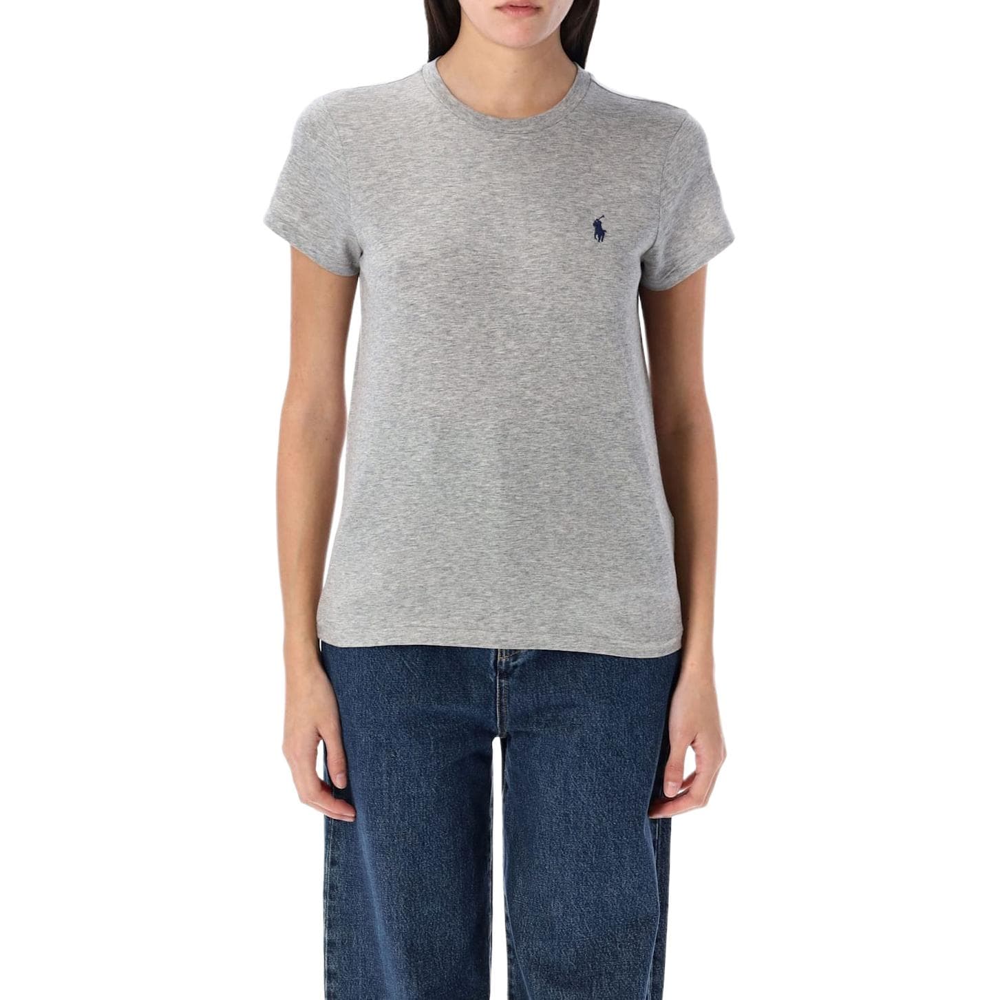 Футболка Polo Ralph Lauren SS26 Стандартная рукав T-рубашка Женская Серого цвета Стандартный размер - изображение 1
