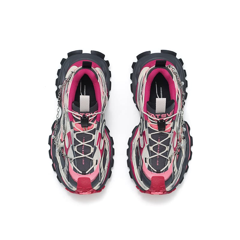 Кроссовки ANTA SNEAKERVERSE Низкий топ массивные кроссовки женские флуоресцентные светящиеся в темноте розовые - изображение 3