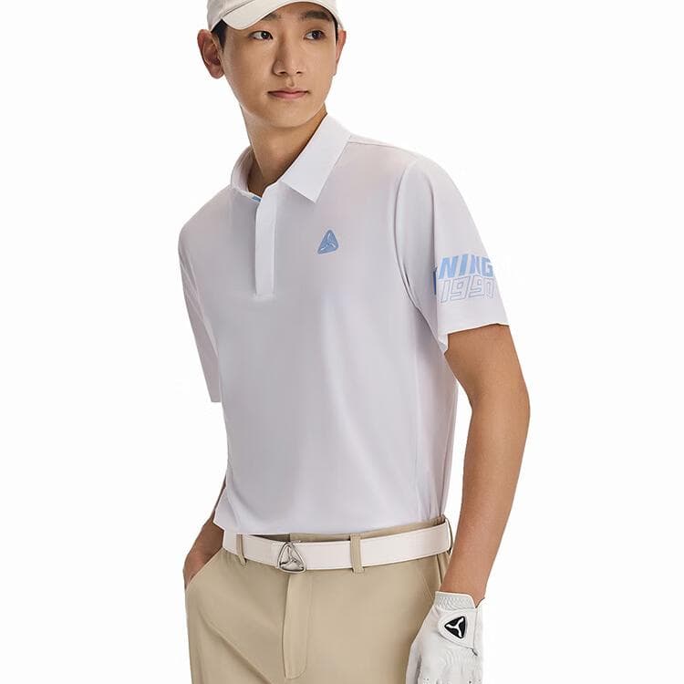 Поло LI NING 1990 Golf Collection Поло Мужской Стандартный белый - изображение 6