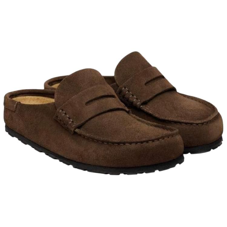 Сандалии Birkenstock Naples Универсальный мюли Тапочки с закрытым носом Унисекс Кофейный Регулярный (широкая версия) - изображение 4