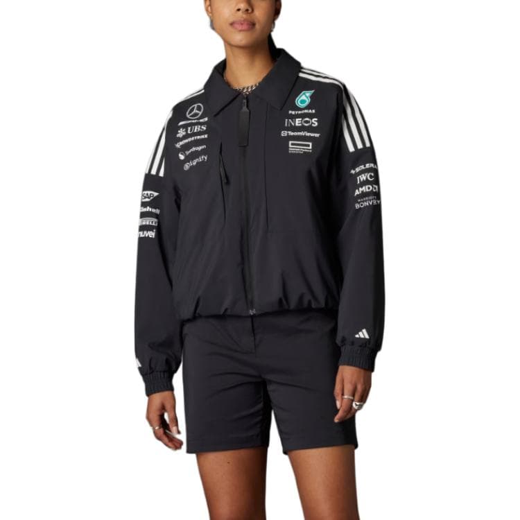 Куртка Adidas x Mercedes AMG Petronas F1 Team Куртка Женская Черная Белая - изображение 3