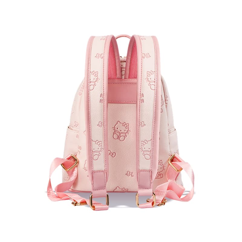 Рюкзак Sanrio Hello Kitty Синтетическая кожа Рюкзак Женский Розовый Бежевый - изображение 16