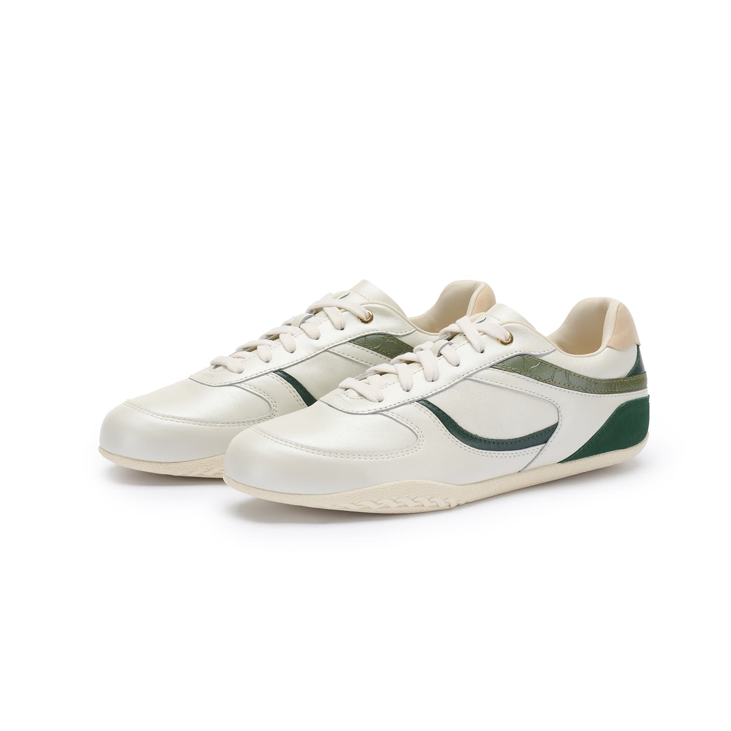 Кроссовки LI NING 1990 Устойчивая к истиранию Легкая Низкая Обувь для Скейтбординга Женская Бежево-Зеленая - изображение 2