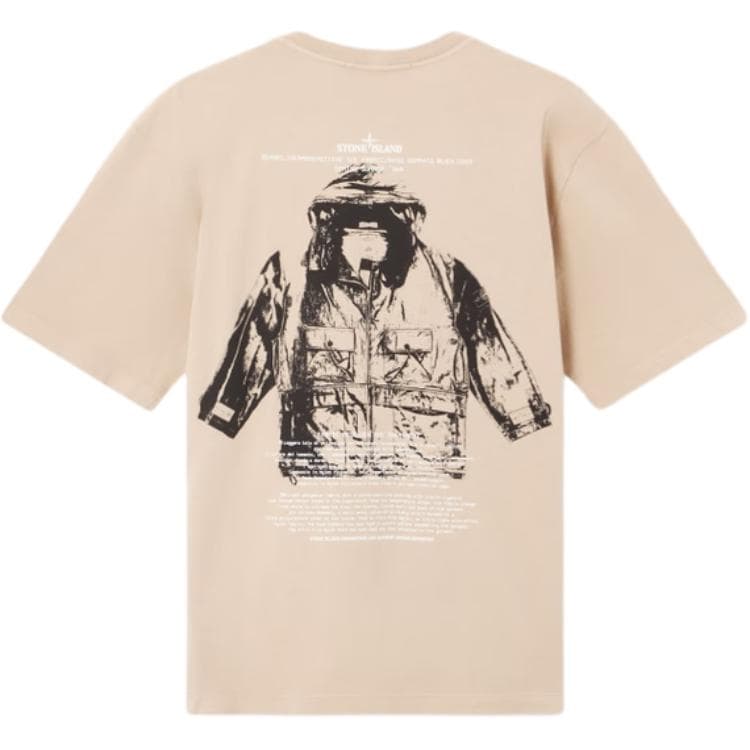Футболка STONE ISLAND Бежевые Мужские T-рубашки - изображение 2