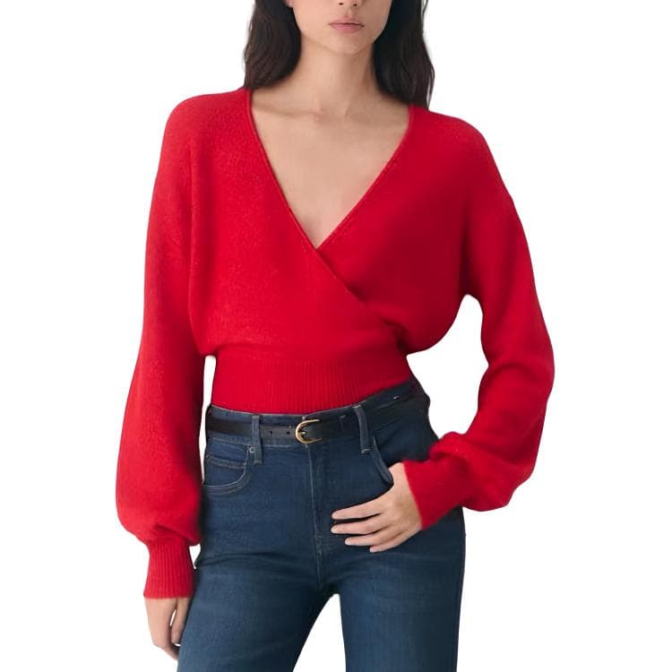 Кардиган ARITZIA Сверкающий Красный Красный Женские Свитера - изображение 1