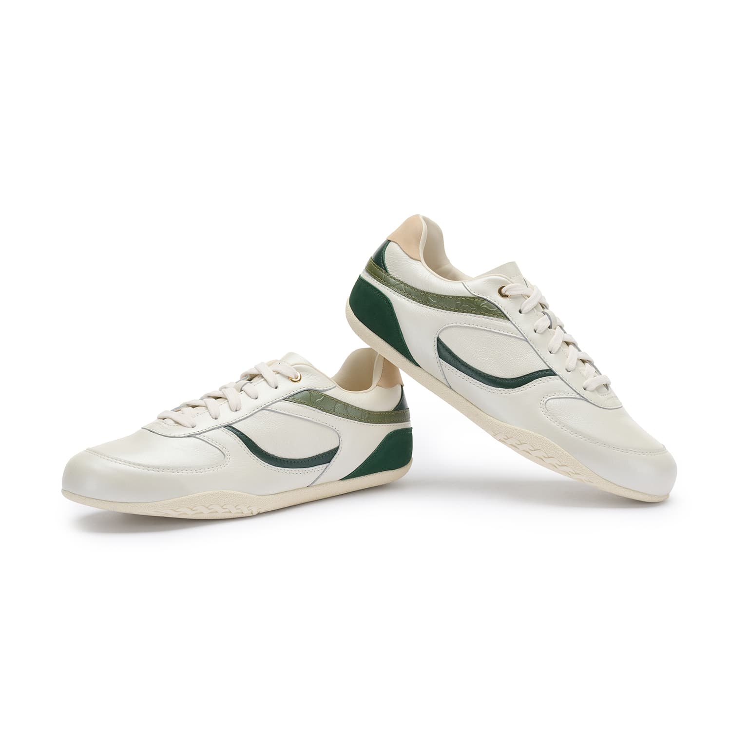 Кроссовки LI NING 1990 Устойчивая к истиранию Легкая Низкая Обувь для Скейтбординга Женская Бежево-Зеленая - изображение 3