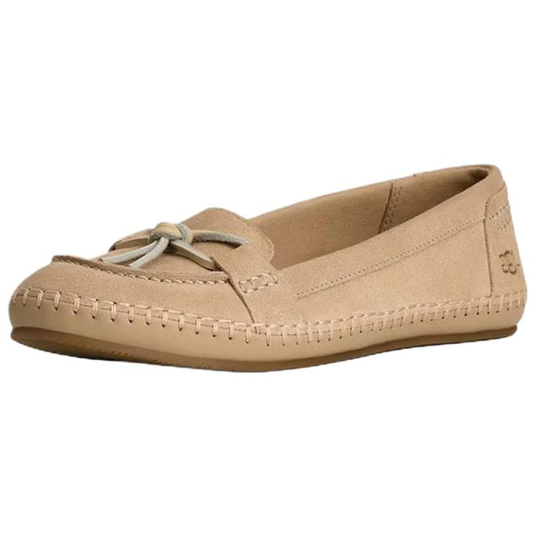 Тапочки UGG Модный Спилок Коровья Кожа Повседневная Обувь Женская Горчичный - изображение 3