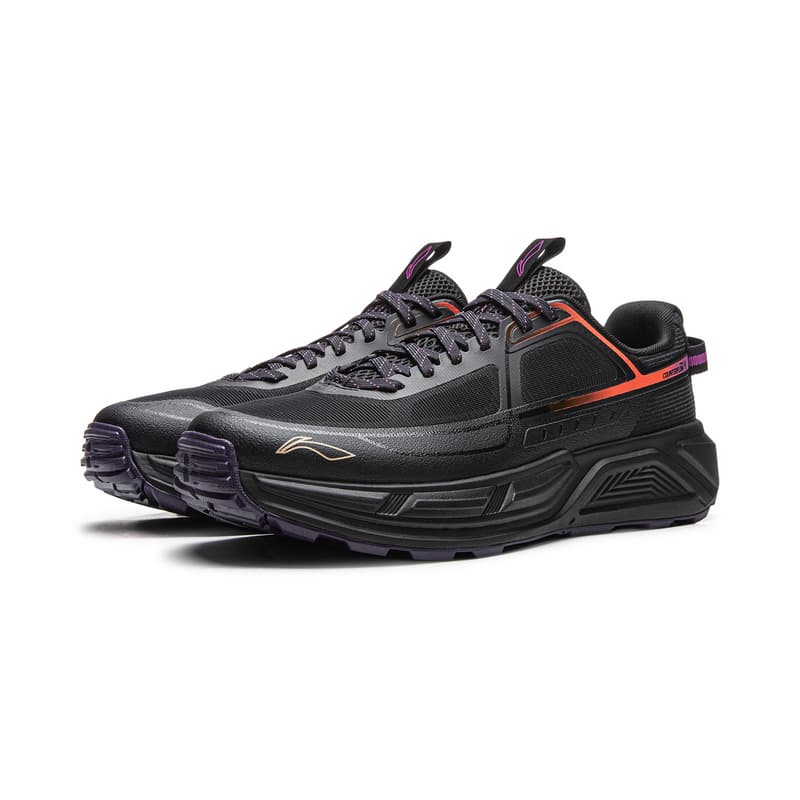 Кроссовки Li-Ning CF Outdoor Hiking Shoes 2 Легкая антиударная модель низкой высоты Унисекс Ночной черный - изображение 4
