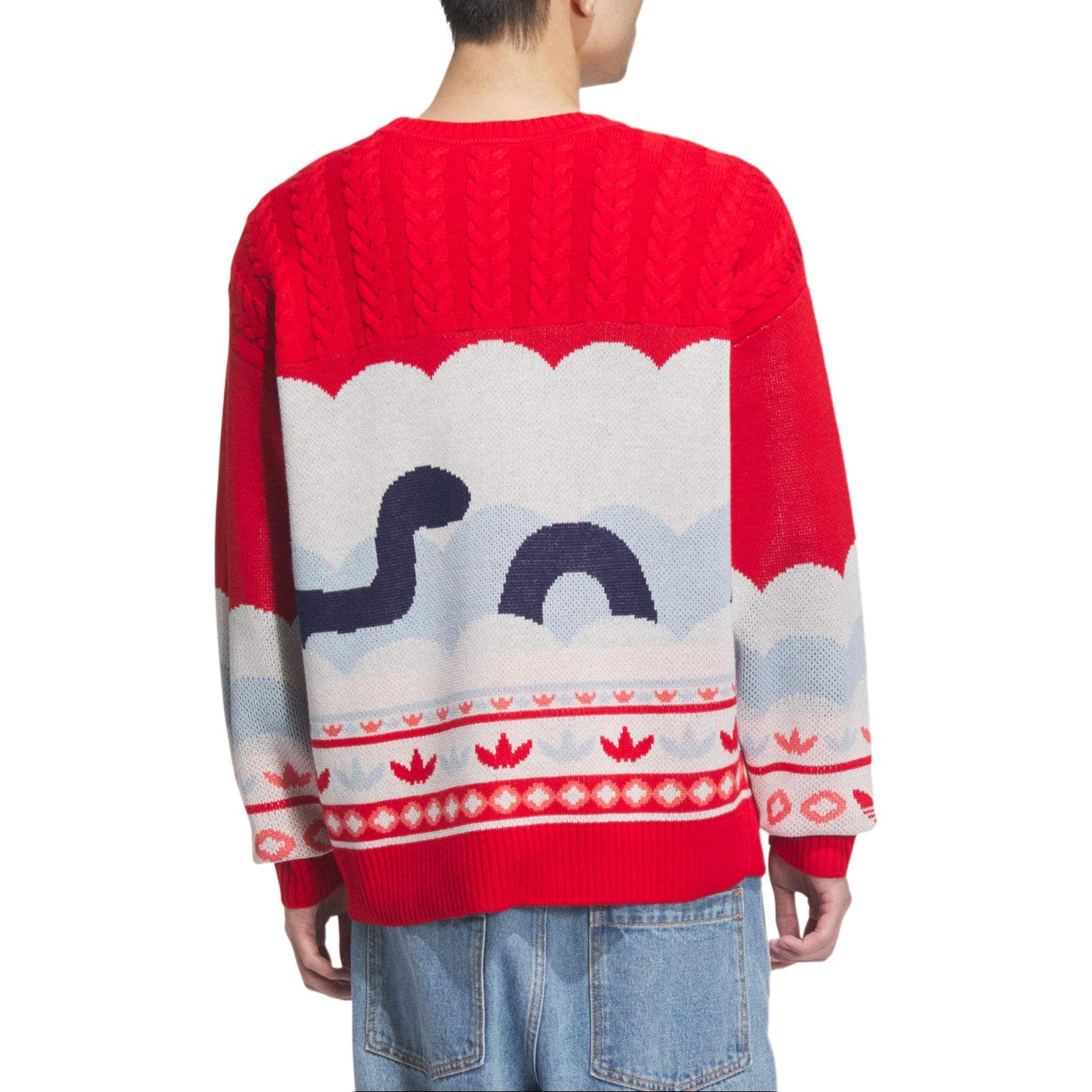 Кофта Adidas Originals Свитер Унисекс Красный Белый - изображение 4