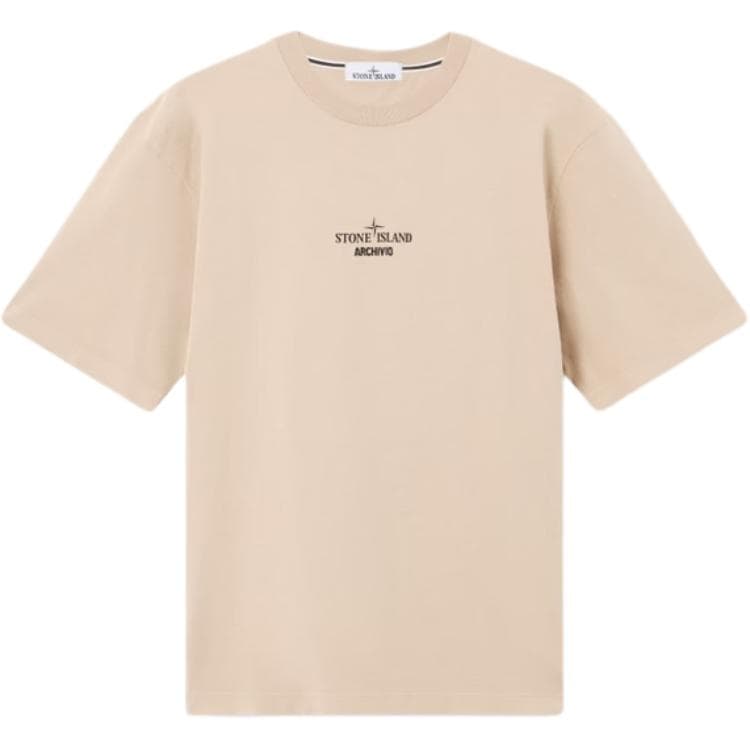 Футболка STONE ISLAND Бежевые Мужские T-рубашки - изображение 1