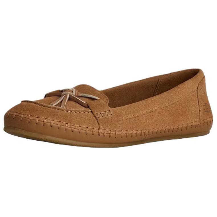 Тапочки UGG Модный Спилок Коровья Кожа Повседневная Обувь Женская Каштановый - изображение 3