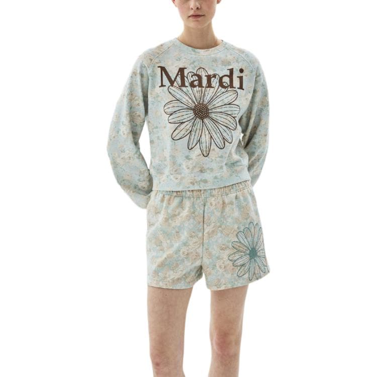Шорты MARDI MERCREDI SS26 Спортивные шорты Fleur Цветочный Лак Мятные Повседневные шорты Корейский стиль Женские - изображение 1