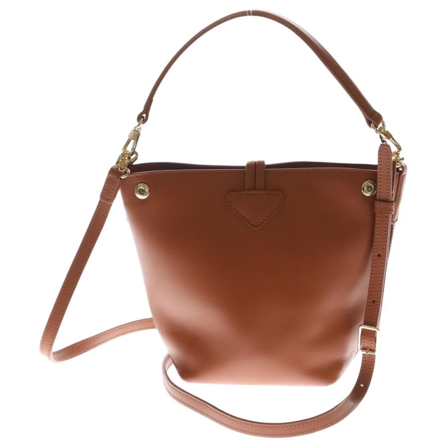 Сумка LONGCHAMP Le Roseau Сумка-ведро из телячьей кожи через плечо мини-версия женская коричневая - изображение 2