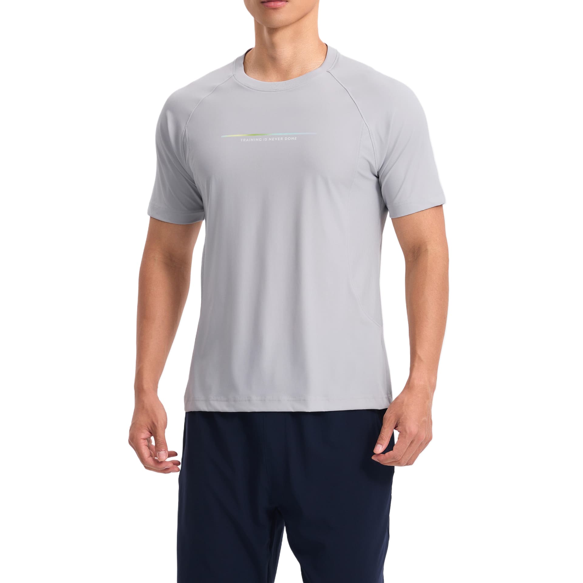 Футболка DECATHLON Мужская T-рубашка серого цвета с цинком - изображение 1