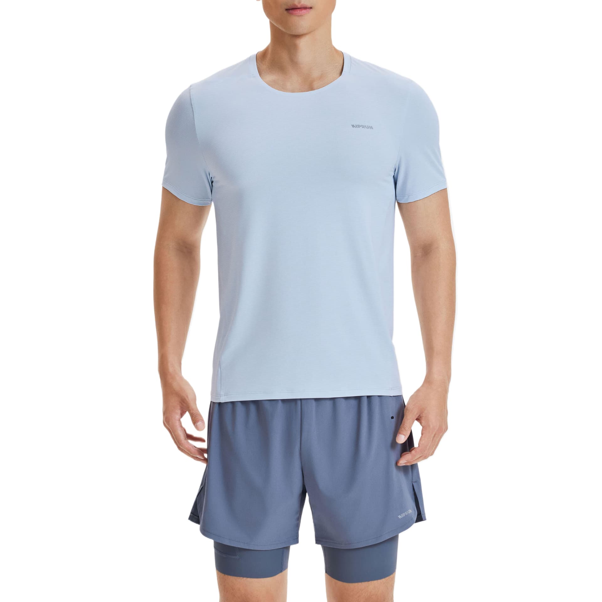 DECATHLON Светлый нефритовый камень Каменный цвет Мужская беговая T-рубашка - изображение 1