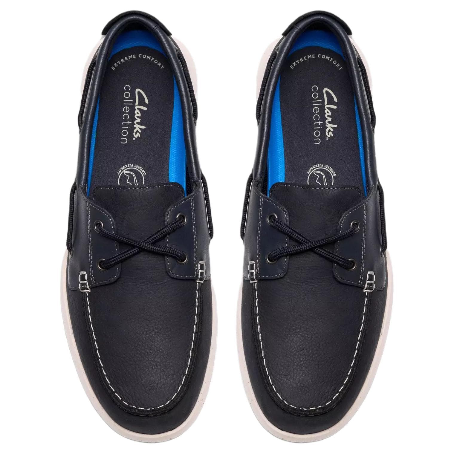 Clarks Flexway 2 Eye Бычья замша Топсайдеры Мужской Морской синий - изображение 4