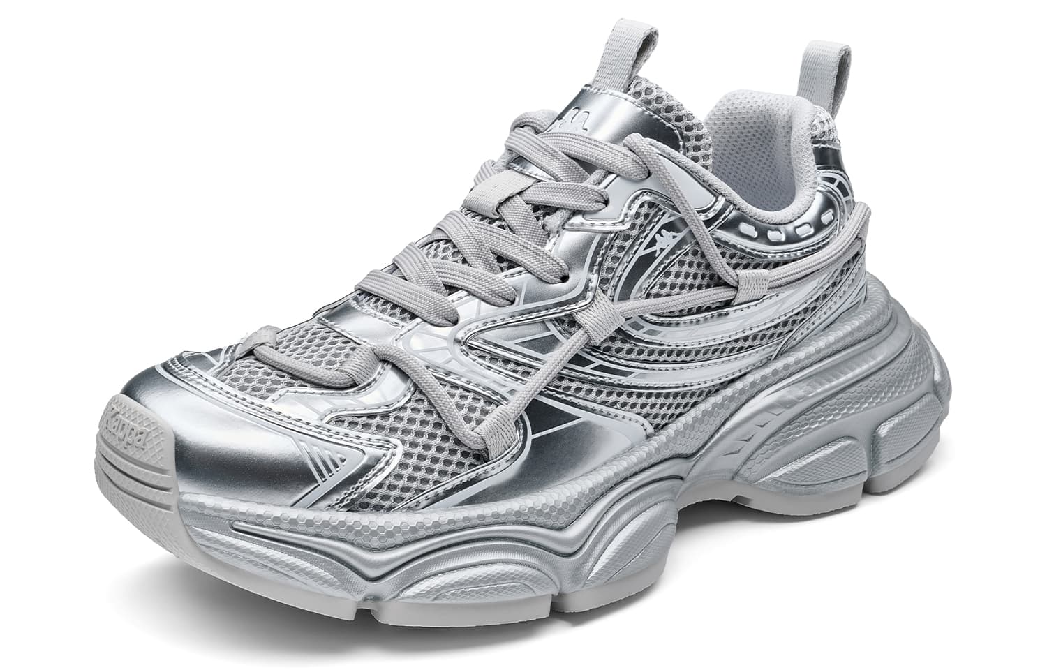 Кроссовки KAPPA STAR RIVER Спина To Спина Low Топ Массивные кроссовки Women's Silver - изображение 3
