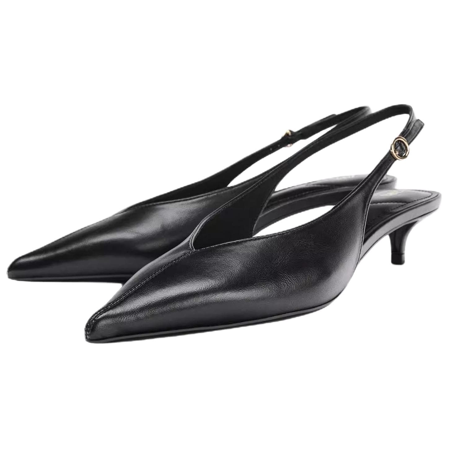 Туфли ZARA PU (полиуретан) Узкий каблук Высокие каблуки 4,5 см Женские Черный - изображение 3