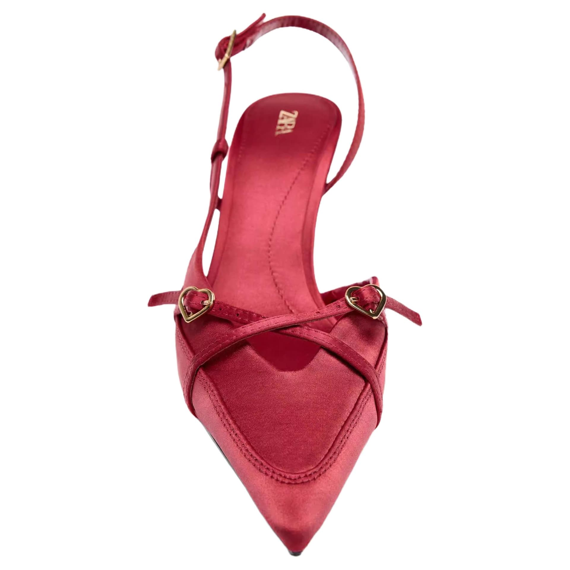 Туфли ZARA Chinese New Year Узкий каблук Высокие каблуки 8,5 см Женские Красный - изображение 5