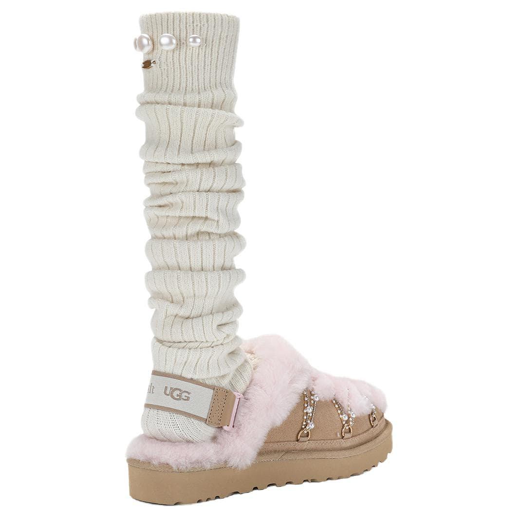 Кроссовки RUIbuilt x UGG Bling Slipper Низкий Топ Повседневная Обувь Женская Песочного Цвета - изображение 4