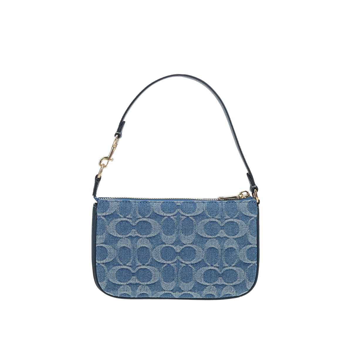 Мини-сумка Coach Nolita Деним с Гладкой Кожей Сумка через плечо Маленькая Женская Морской Синий - изображение 4