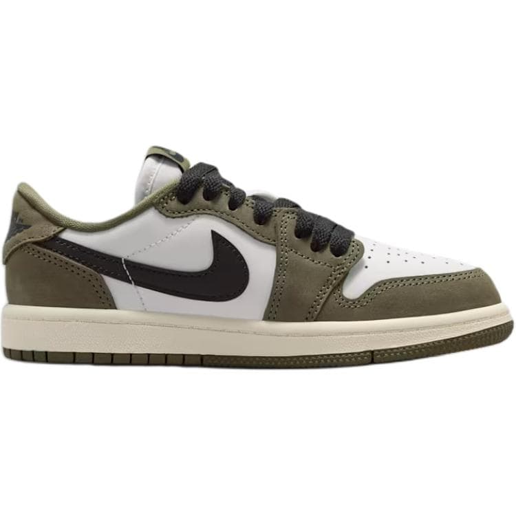Кроссовки для баскетбола Jordan Air Jordan 1 Low Топ Баскетбольные кроссовки Белый Зеленый Детский - изображение 2