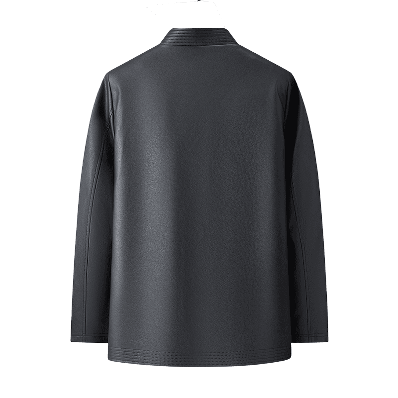 Кожаная куртки PIERRE CARDIN Новый китайский стиль 2025 Зимний Мужской Хлопковый пуховик Костюм Танга Традиционный стиль Кожа Куртка - изображение 2
