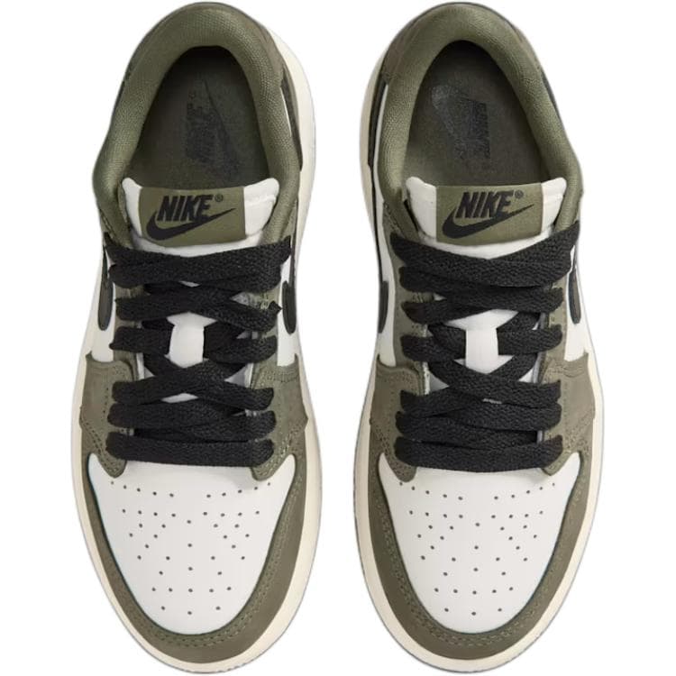 Кроссовки для баскетбола Jordan Air Jordan 1 Low Топ Баскетбольные кроссовки Белый Зеленый Детский - изображение 4