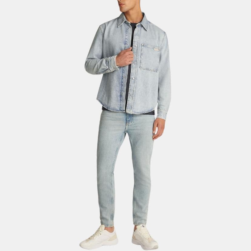 Джинсовая куртка Calvin Klein SS25 Джинсовая Куртка Мужская Синяя - изображение 5