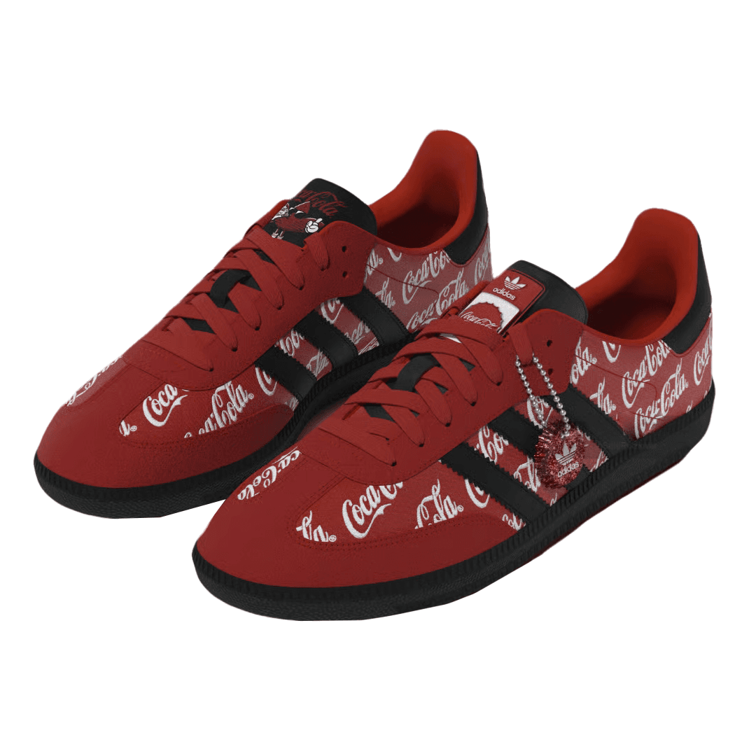 Кроссовки Adidas Originals x Coca Cola Samba Кеды немецкой армии (GAT) Унисекс Красный черный - изображение 2