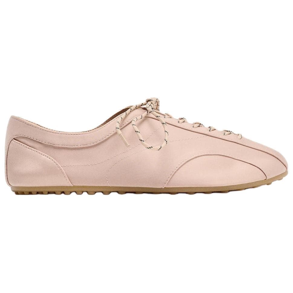 Кроссовки ZARA Low Топ Повседневная обувь Женские Розово-красный - изображение 2