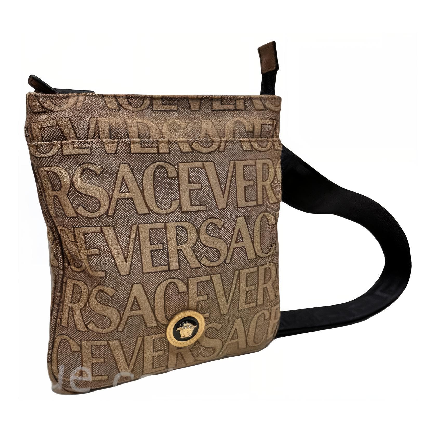 Сумка через плечо VERSACE Холщовая сумка через плечо мужская коричневая - изображение 2