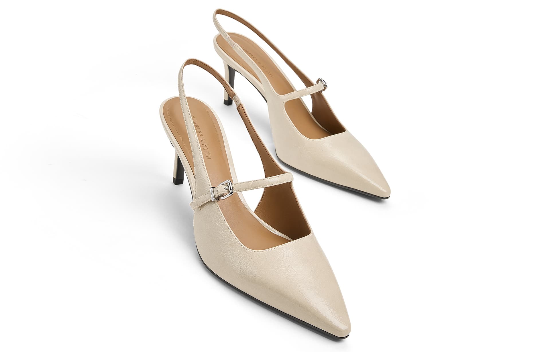 Туфли CHARLES&KEITH Весенние элегантные туфли Мэри Джейн с узким каблуком 7 см - изображение 3