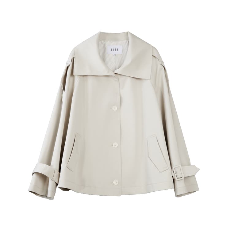 ELLE Light Gray Women's Trench ELLE Светло-серый женский тренч - изображение 1