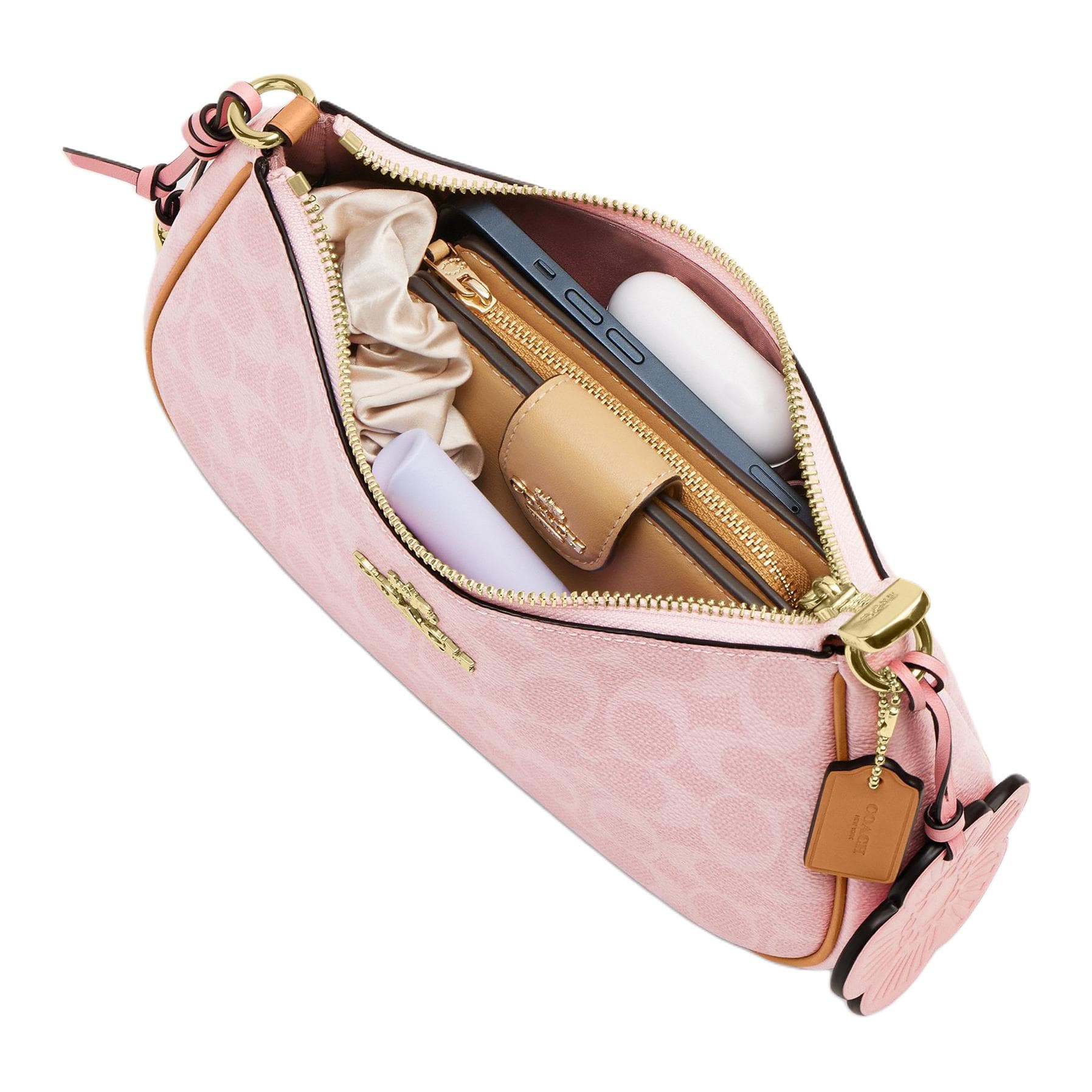 Мини-сумка COACH Teri Искусственная кожа Сумка через плечо Сумка на плечо Средняя Женская Вишневый цветок Розовый - изображение 5