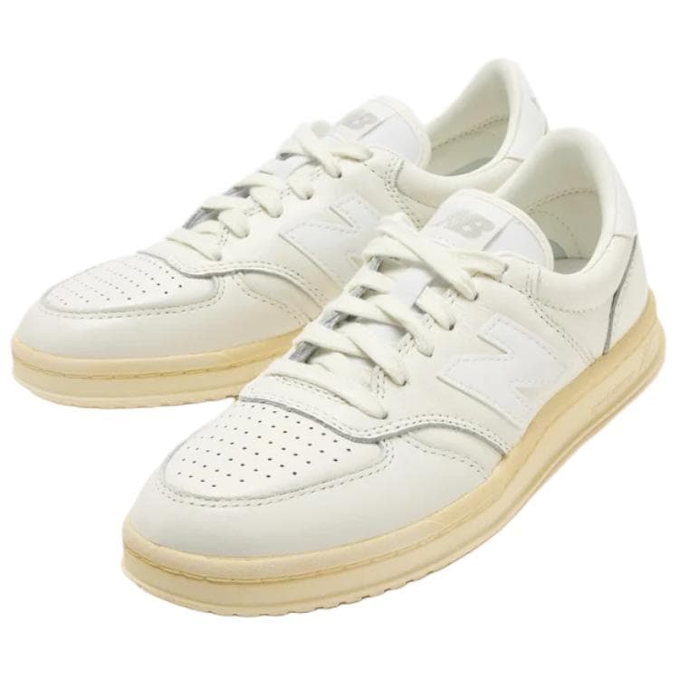Кроссовки New Balance NB T500 Кожаная Низкая Обувь для Скейтбординга Унисекс Белая - изображение 4