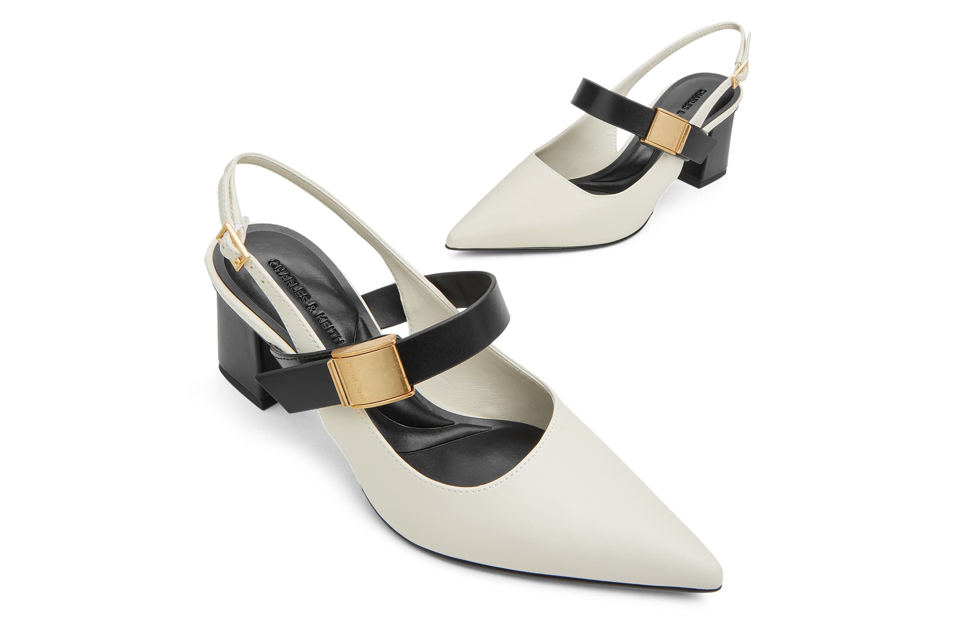 Туфли CHARLES&KEITH Сандалии с металлической пряжкой на грубом каблуке 7 см - изображение 3