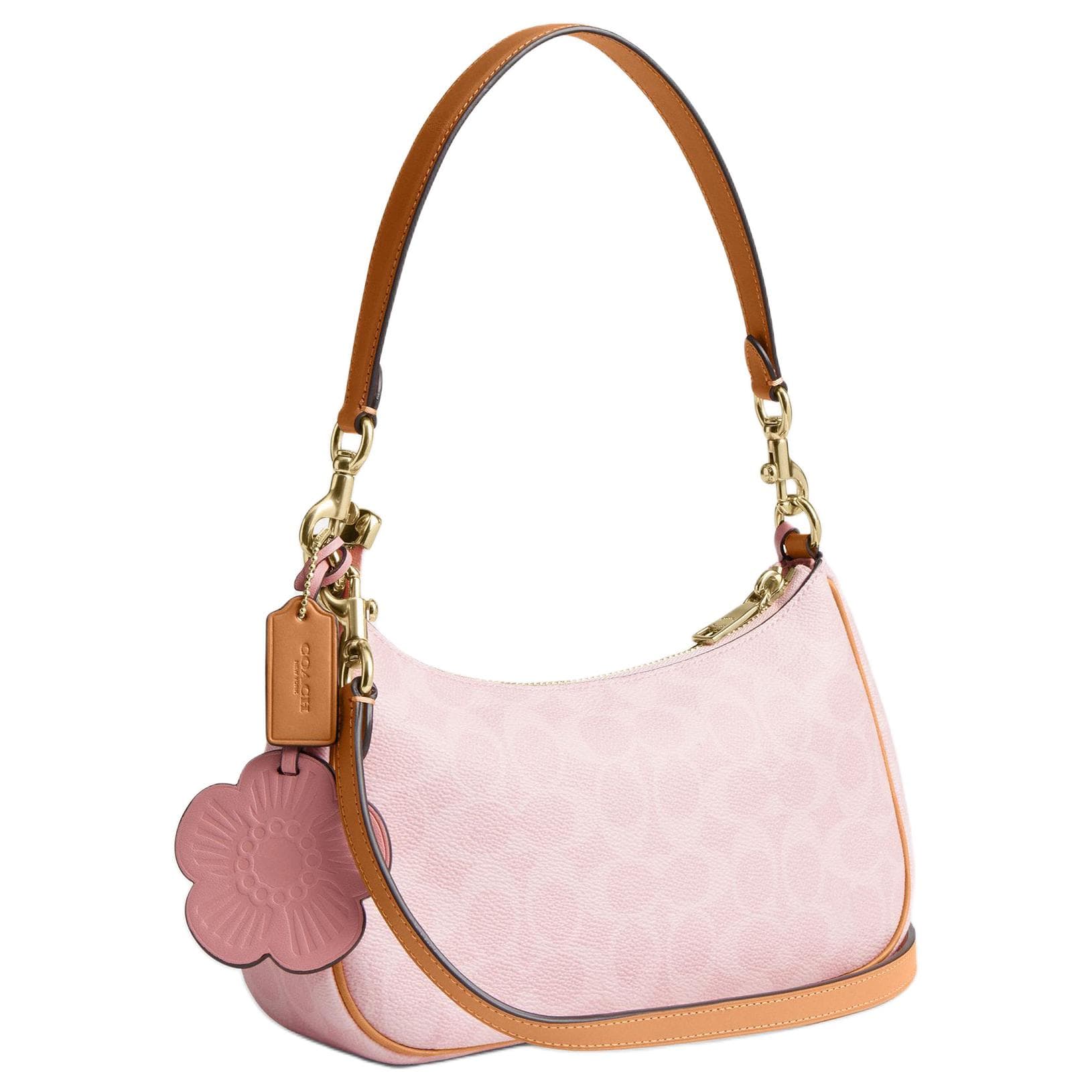 Мини-сумка COACH Teri Искусственная кожа Сумка через плечо Сумка на плечо Средняя Женская Вишневый цветок Розовый - изображение 3