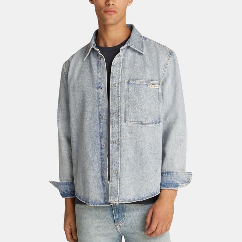 Джинсовая куртка Calvin Klein SS25 Джинсовая Куртка Мужская Синяя - изображение 3