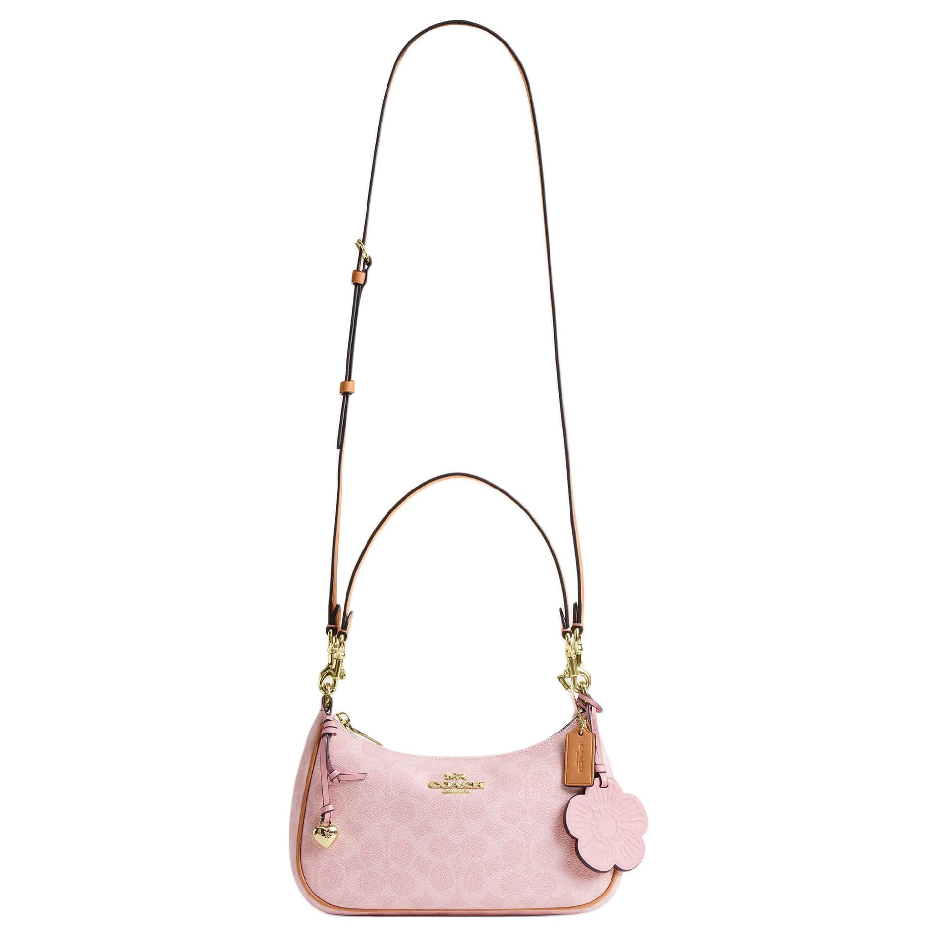 Мини-сумка COACH Teri Искусственная кожа Сумка через плечо Сумка на плечо Средняя Женская Вишневый цветок Розовый - изображение 2