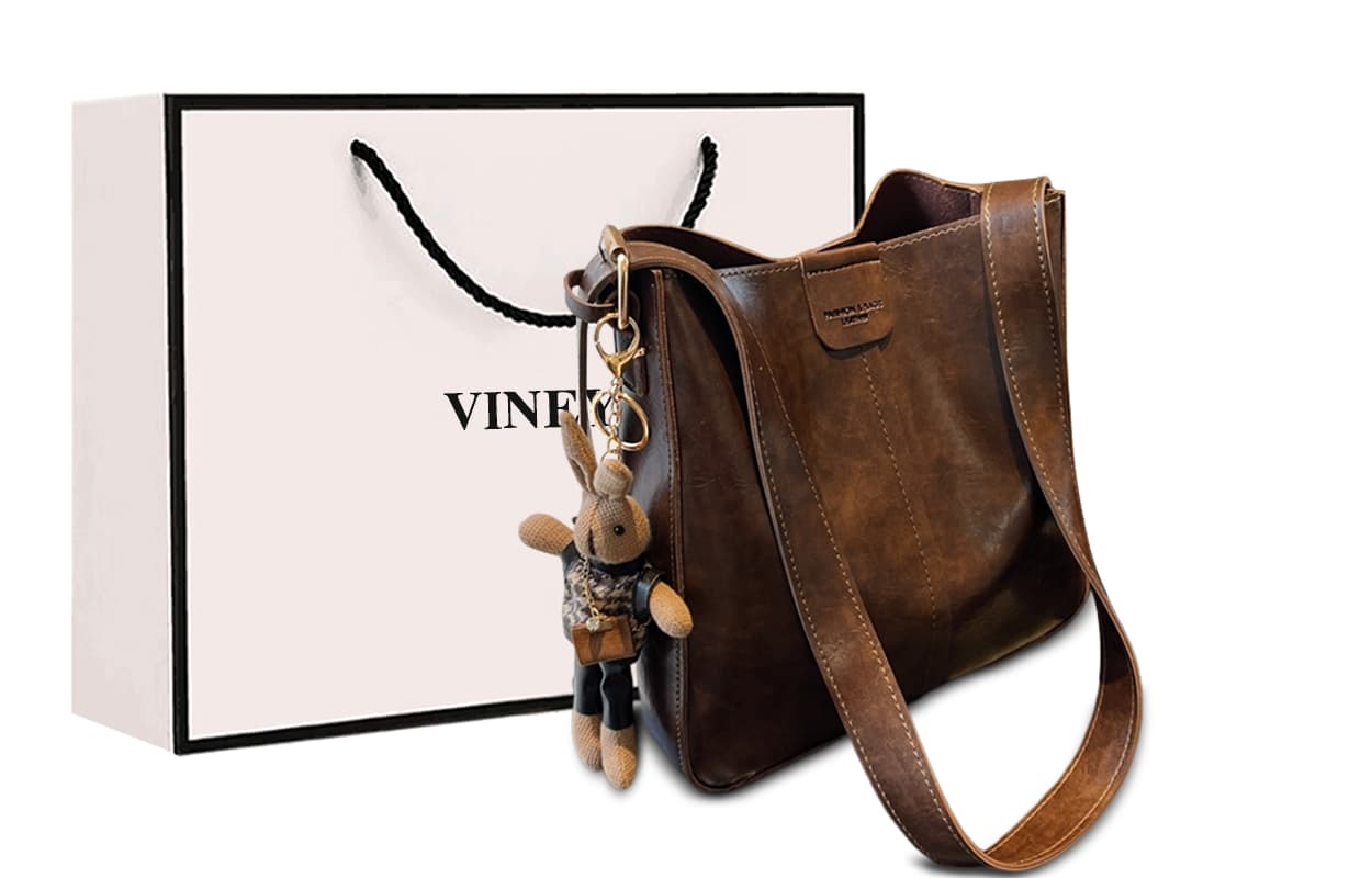 Сумка через плечо VINEY Коровья кожа Сумка через плечо Стандартная (стандартная) Женская Кофейного цвета - изображение 2