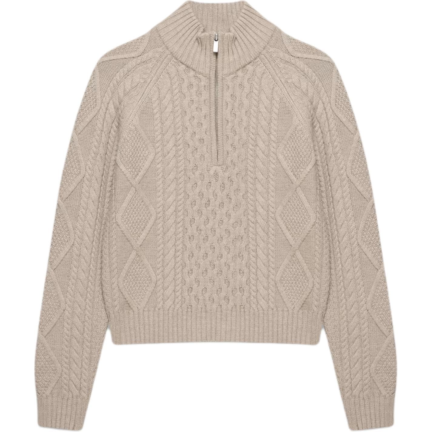 Кардиган ARITZIA Heritage KNIT Мериносовая шерсть 1 4 ZIP Свитер Женский - изображение 1