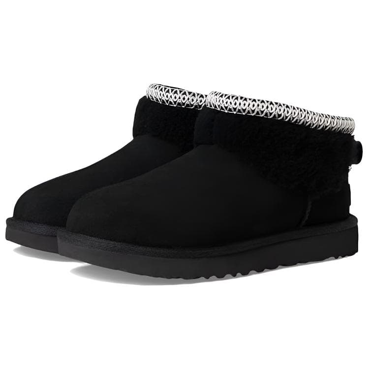 Ботинки зимние UGG CLASSIC ULTRA MINI Короткий Снегокат Женские Черные - изображение 4