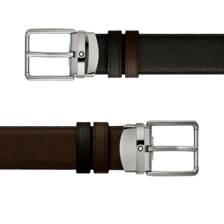 Ремень MONTBLANC Кожаные ремни Мужской Черный Эбеновое дерево Цвет Ширина корпуса 3 см - изображение 2