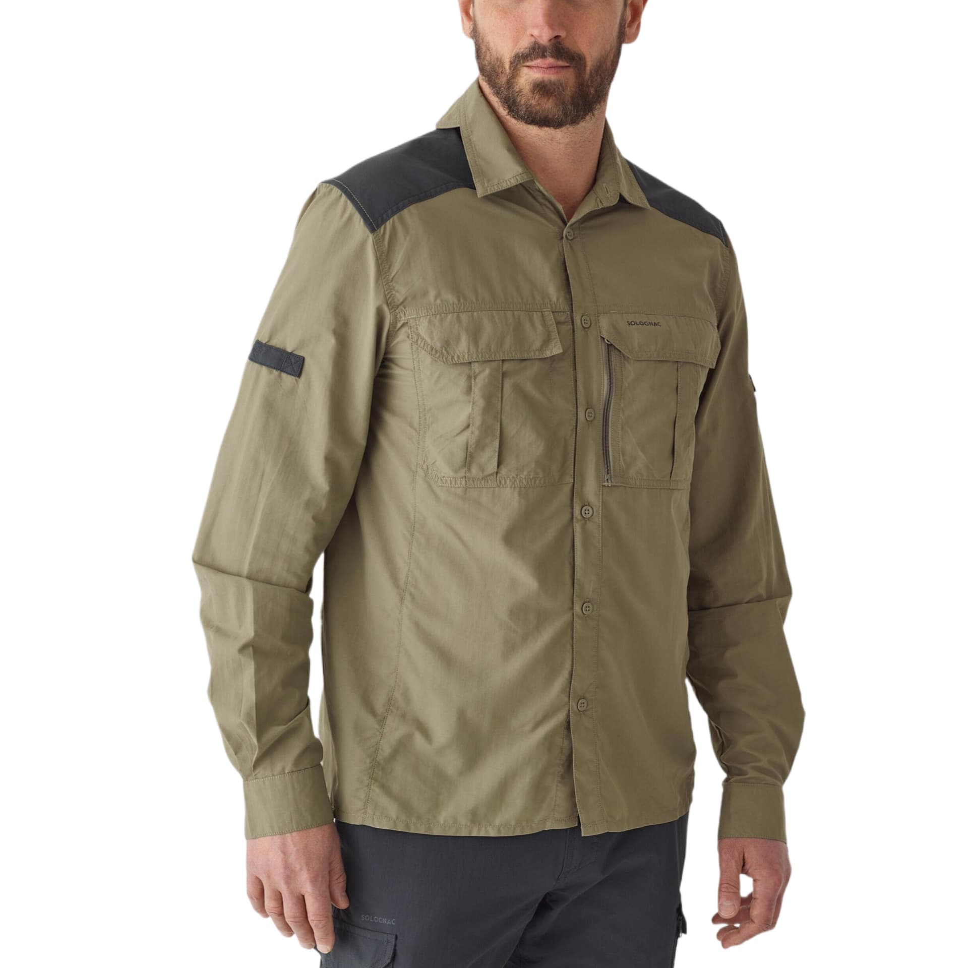 Рубашка DECATHLON SOLOGNAC Зеленые Мужские Рубашки - изображение 1