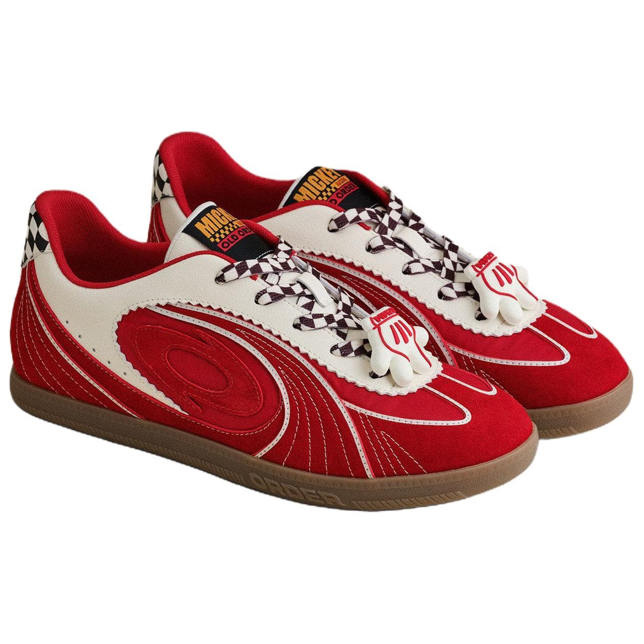 Кроссовки OLD ORDER X Disney Turbo Lite Износостойкие и Легкие Низкие Кеды немецкой армии (GAT) Унисекс Красно-белые - изображение 4
