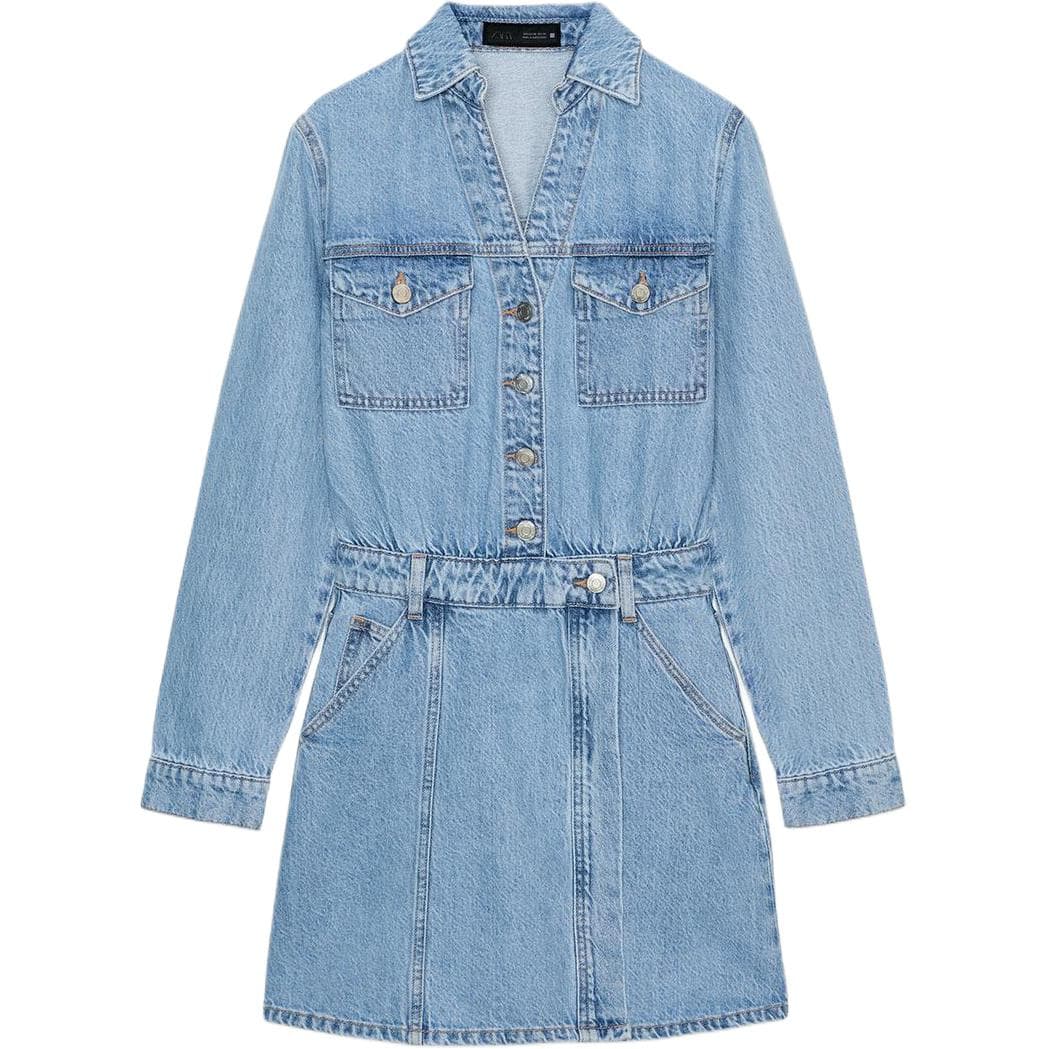 Платье ZARA Длинное платье с длинными рукавами для женщин - изображение 1