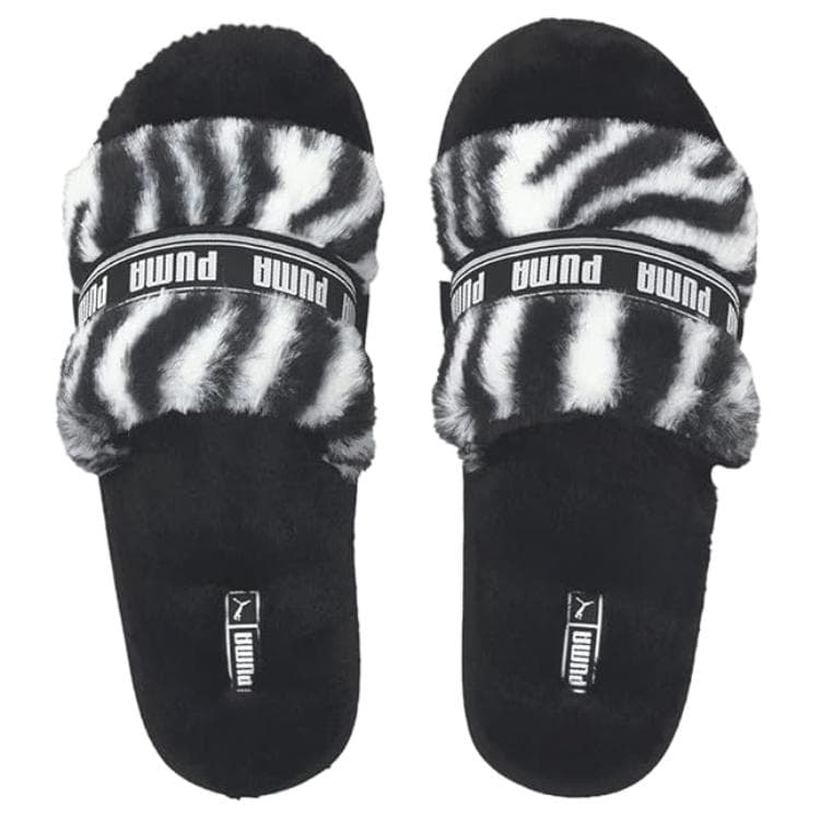Сандалии PUMA FLUFF SLIDE Тапочки Женские Черные - изображение 3