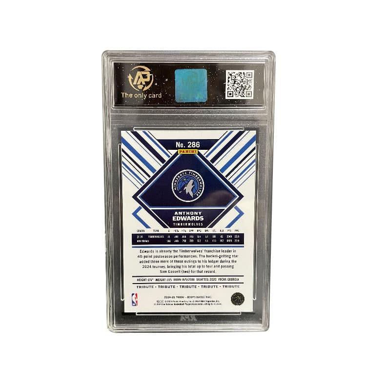 PANINI Hoops Anthony Edwards Волчий Король Квадрат Teca Сертифицированные карточки 1 шт - изображение 2