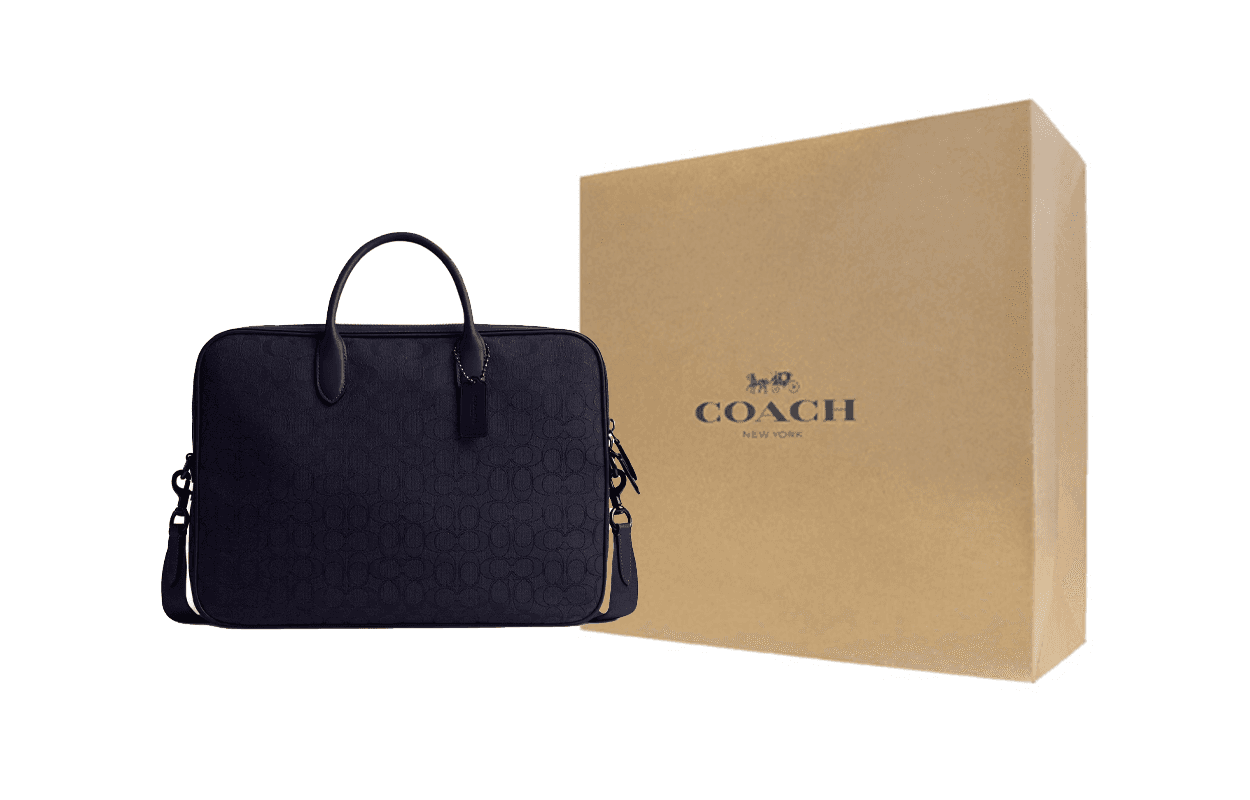 Портфель COACH Ткань Доска для ноутбука Большая Мужская Полночь Морской Синий - изображение 5